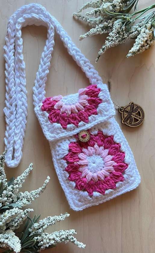 Crochet Granny Square Phone Bag: How to Make a Cute Crossbody Phone Pouch With a Flap (Beginner Friendly)