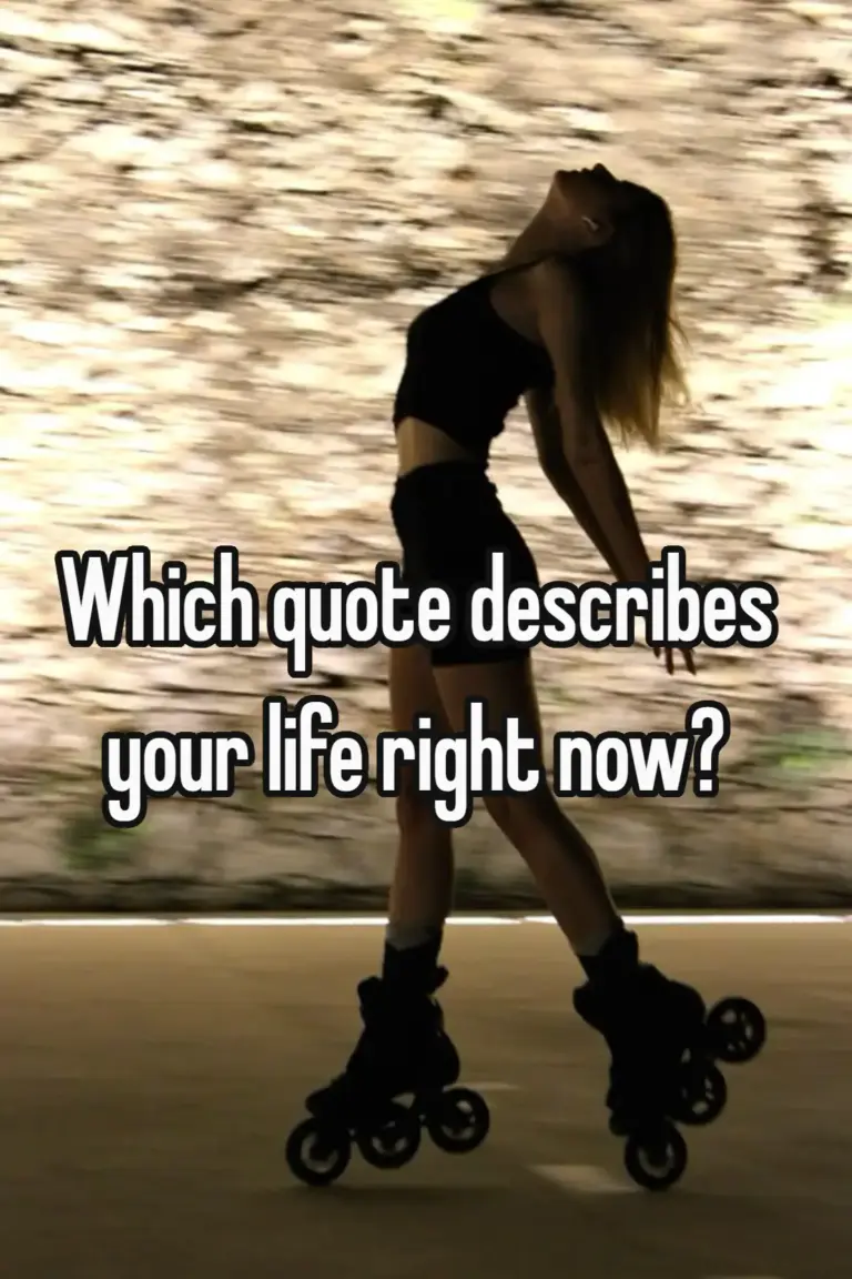 Which quote describes your life right now